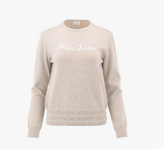 FAIRLIAR 23FW WOMEN ROUND NECK LOGO PULLOVER KNIT BEIGE
