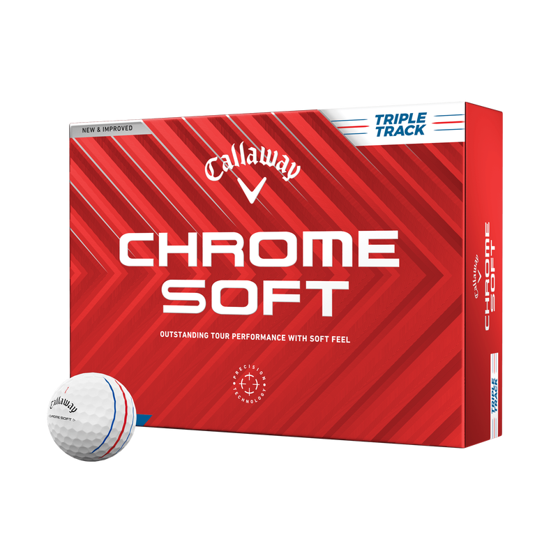 CALLAWAY 2024 CHROME SOFT TRIPLE TRACK GOLF BALLS DOZEN PACK