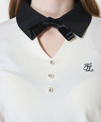 FAIRLIAR WOMEN SATIN RIBBON TSHIRT