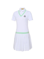 W.ANGLE SS22 WOMEN PLEATED DRESS WHITE