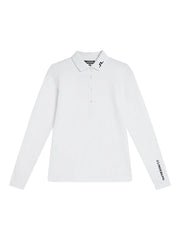 J.LINDEBERG FW23 WOMEN TOUR TECH LONG SLEEVE POLO WHITE