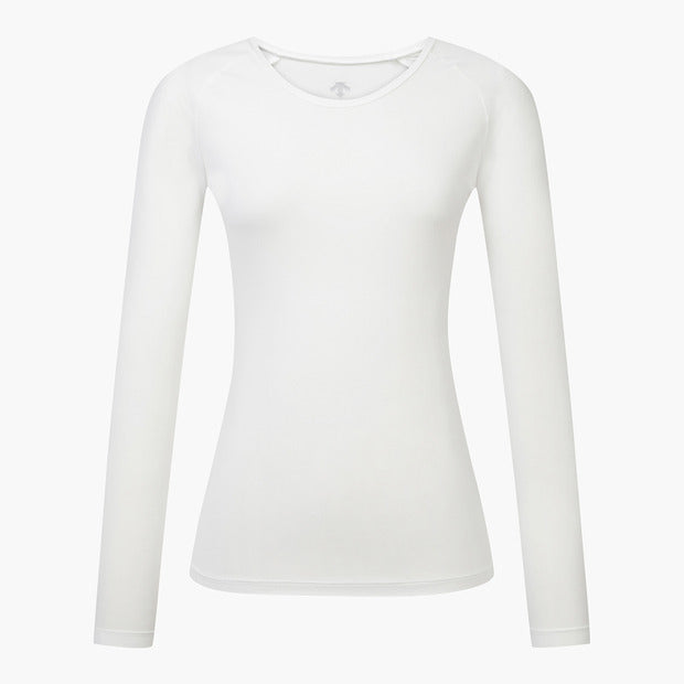 DESCENTE GOLF WOMEN'S MESH HYBRID ROUND INNER T-SHIRT WHITE