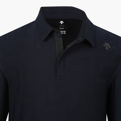 DESCENTE GOLF Men's Jacquard MIX Material Long Sleeve T-Shirt