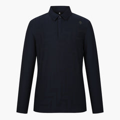 DESCENTE GOLF Men's Jacquard MIX Material Long Sleeve T-Shirt