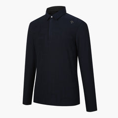 DESCENTE GOLF Men's Jacquard MIX Material Long Sleeve T-Shirt