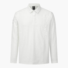 DESCENTE GOLF Men's Jacquard Collared Long-sleeved T-shirt