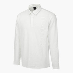 DESCENTE GOLF Men's Jacquard Collared Long-sleeved T-shirt