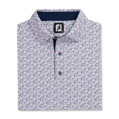 FOOTJOY MEN'S GOLF COURSE DOODLE STRETCH PIQUE SELF COLLAR GOLF SHIRT