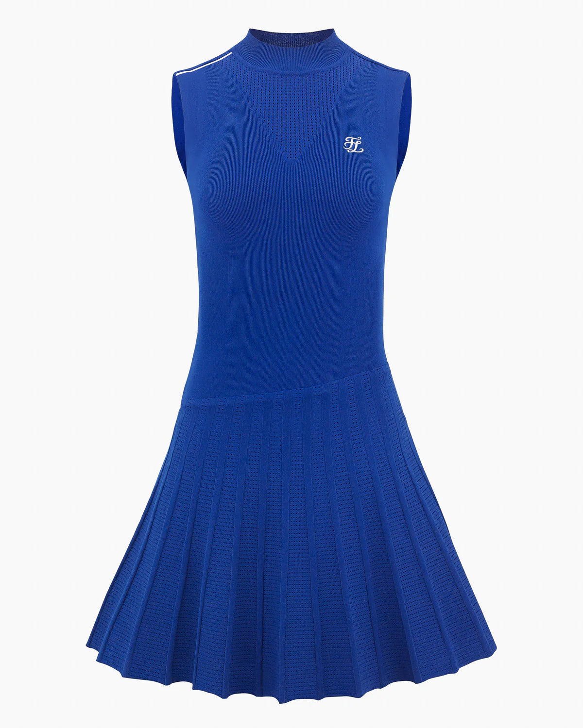 FAIRLIAR 23SS PUNCHED SLEEVELESS KNIT DRESS BLUE