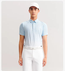 HONMA MENS H-PATTERN PRINTED SHORT SLEEVE POLO