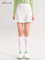 HONMA WOMEN HYPE GOLF HIGH WAIST SKIRT WHITE