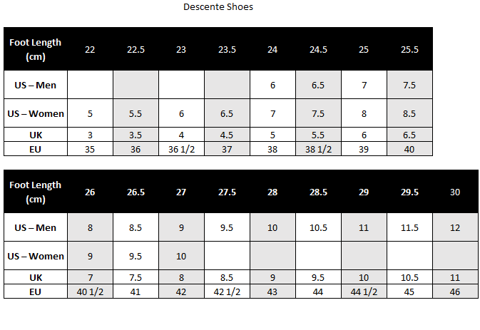 Par-Tee Golf Decente_Golf Shoes Size Chart