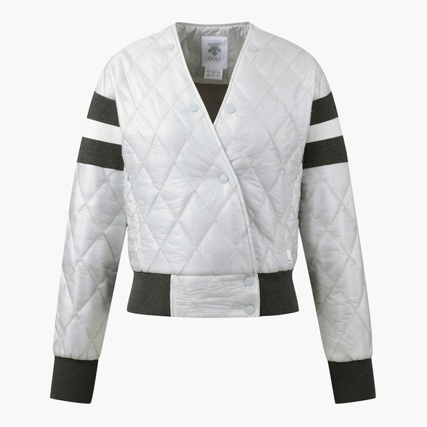 DESCENTE 23FW WOMEN'S V-NECK DIA QUILITING DOWN JACKET Light Grey