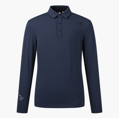 DESCENTE 23FW MEN'S ONE-POINT COLLAR T-SHIRT Light Navy