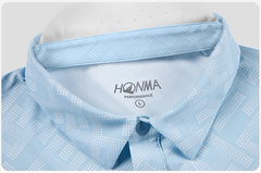 HONMA MENS H-PATTERN PRINTED SHORT SLEEVE POLO