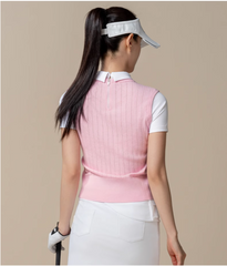 Honma Women Spring Argyle Knit Polo