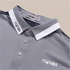HONMA Men Spring Contrast Color Short-Sleeve Polo