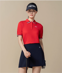 HONMA Women Summer Waffle Pattern Short Sleeve Polo