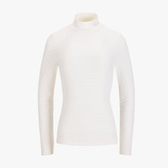 FAIRLIAR Women Houndstooth Jacquard High-Neck T-Shirt