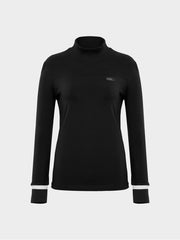 W.ANGLE Women's To Ribbed Point Mock Neck T-shirt