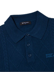 W.ANGLE Men's CO Nordic Cable Polo Sweater