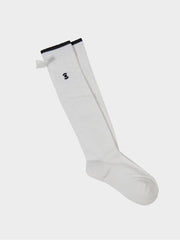 W.ANGLE Women's CO Jacquard Color Block Knee Socks