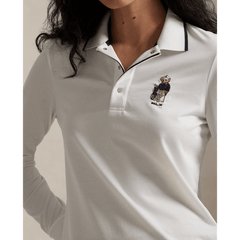 Ralph Lauren RLX Women Long-sleeve Tour Pique Val Novelty Bear Polo