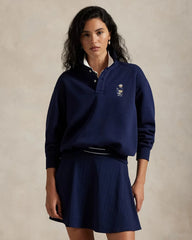Ralph Lauren RLX Women Polo Bear Fleece Long-Sleeve Polo Shirt