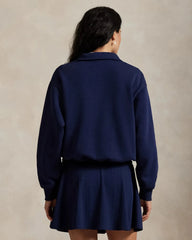 Ralph Lauren RLX Women Polo Bear Fleece Long-Sleeve Polo Shirt