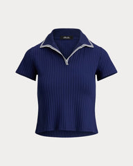 Ralph Lauren RLX Women Slim Fit Rib-Knit Cricket Polo Shirt