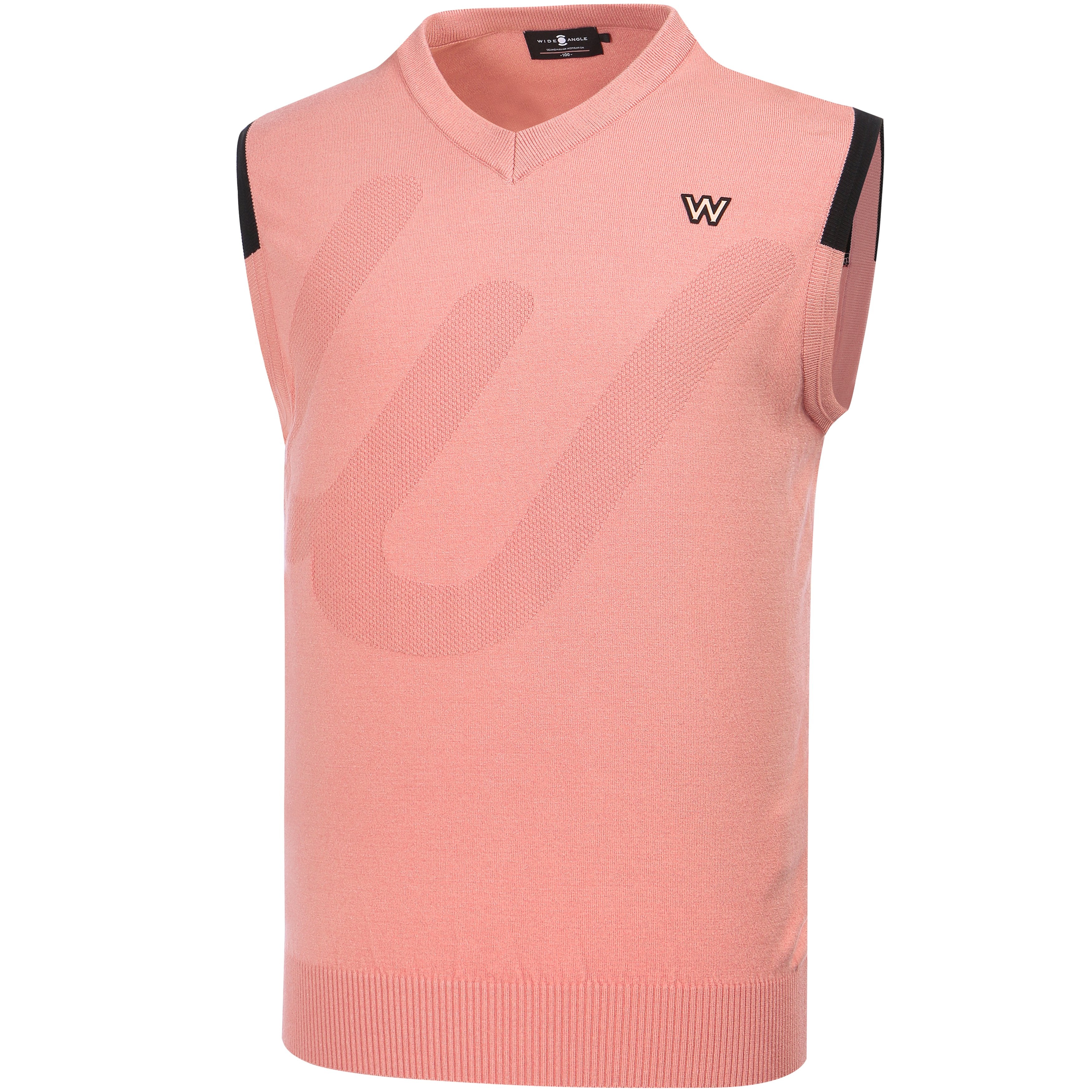W.ANGLE S22 MEN BIG LOGO V NECK VEST PINK