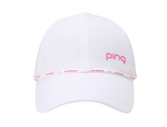 PING KOREA 23SS WOMEN LOGO BELT BACK RIBBON CAP WHITE