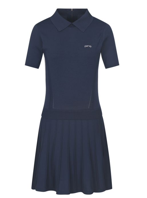 PING KOREA 23SS WOMENLINE COLOR KNIT ONE PIECE NAVY