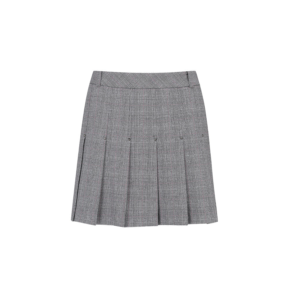 ANEW 22FW WOMEN CHECK PATTERN SKIRT GREY