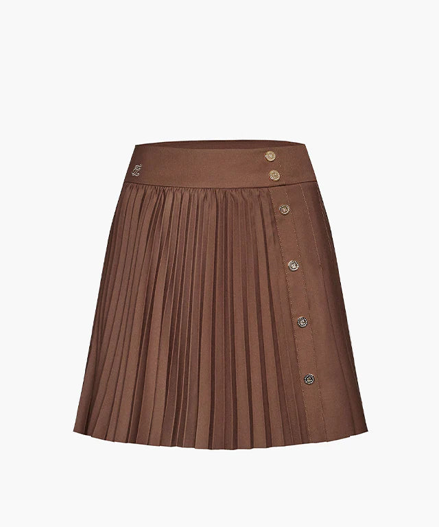 FAIRLIAR FW22 ACORDIAN PLEATS SKIRT BROWN