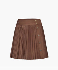FAIRLIAR FW22 ACORDIAN PLEATS SKIRT BROWN