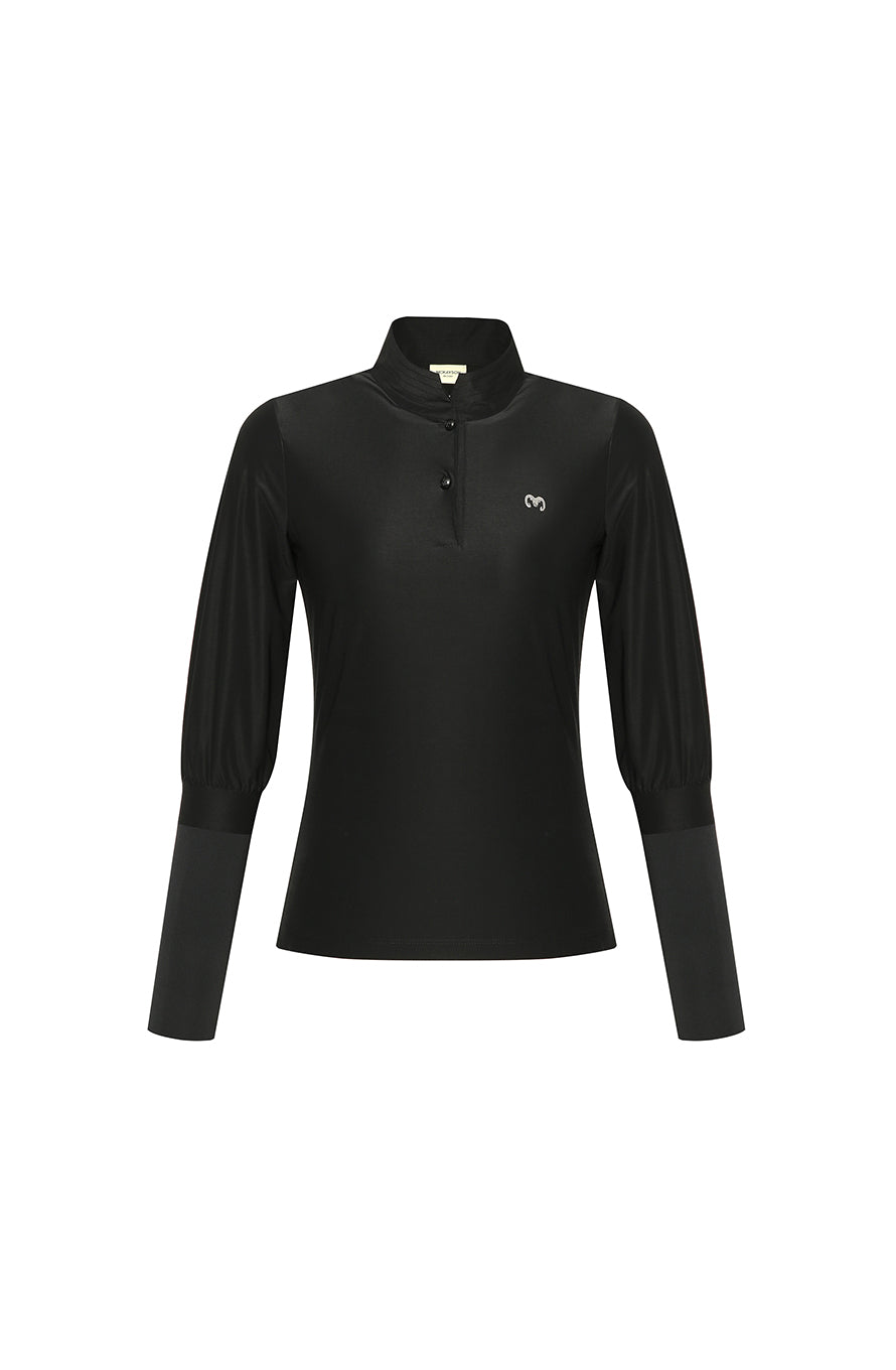 MCKAYSON WOMEN HIGH NECK T-SHIRTS BLACK