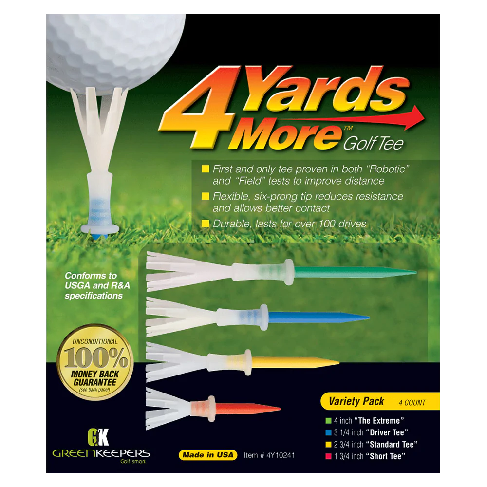 GREEN KEEPERS 4 YARDS MORE GOLF TEES VARIETY PACK