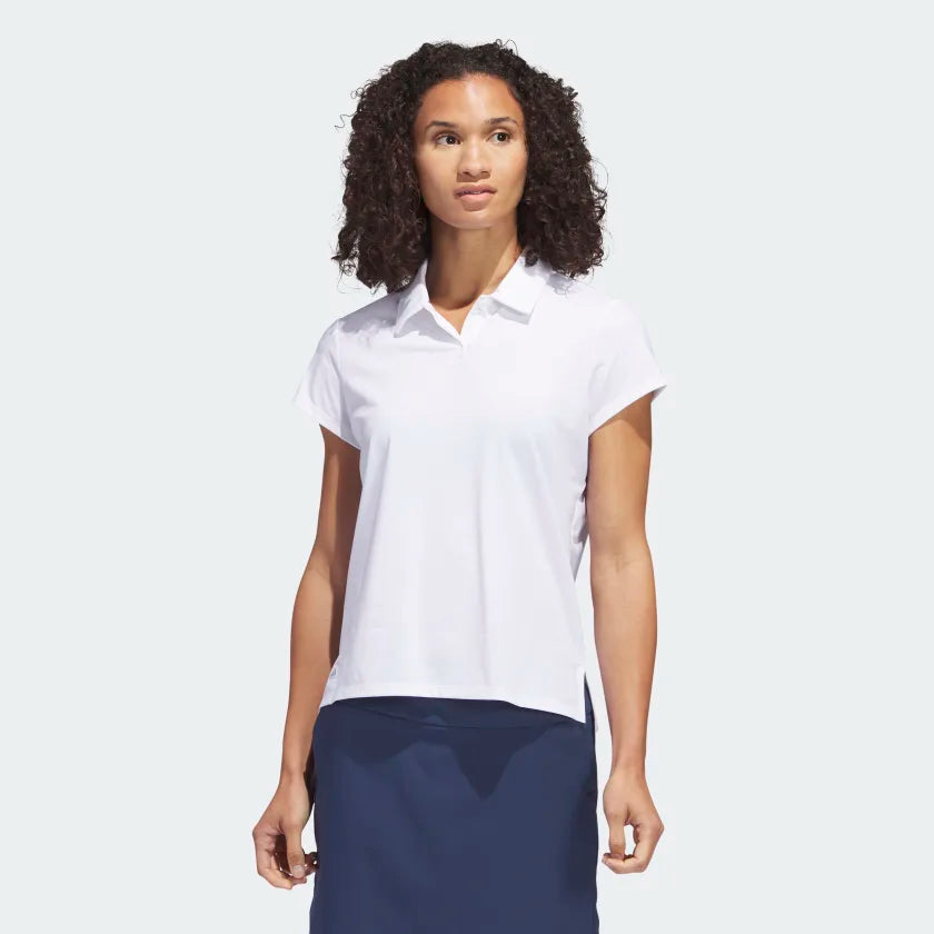 ADIDAS SS23 WOMEN GO-TO HEATHERED POLO SHIRT WHITE