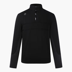 DESCENTE MEN BACK DOWN PATCH HALF ZIP-UP PULLOVER KNIT BLACK