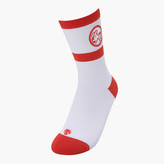 DESCENTE WOMEN CHARACTER QUARTER SOCKS WHITE RED
