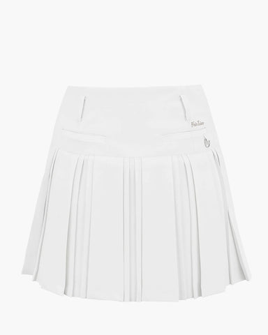 FairLiar 23SS Highwaist Pleats Skirt with Floral Belt