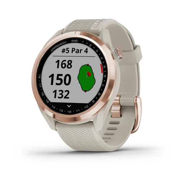 GARMIN APPROACH S42 GPS WATCH ROSE GOLD WITH LIGHT SAND BAND