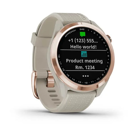 GARMIN APPROACH S42 GPS WATCH ROSE GOLD WITH LIGHT SAND BAND