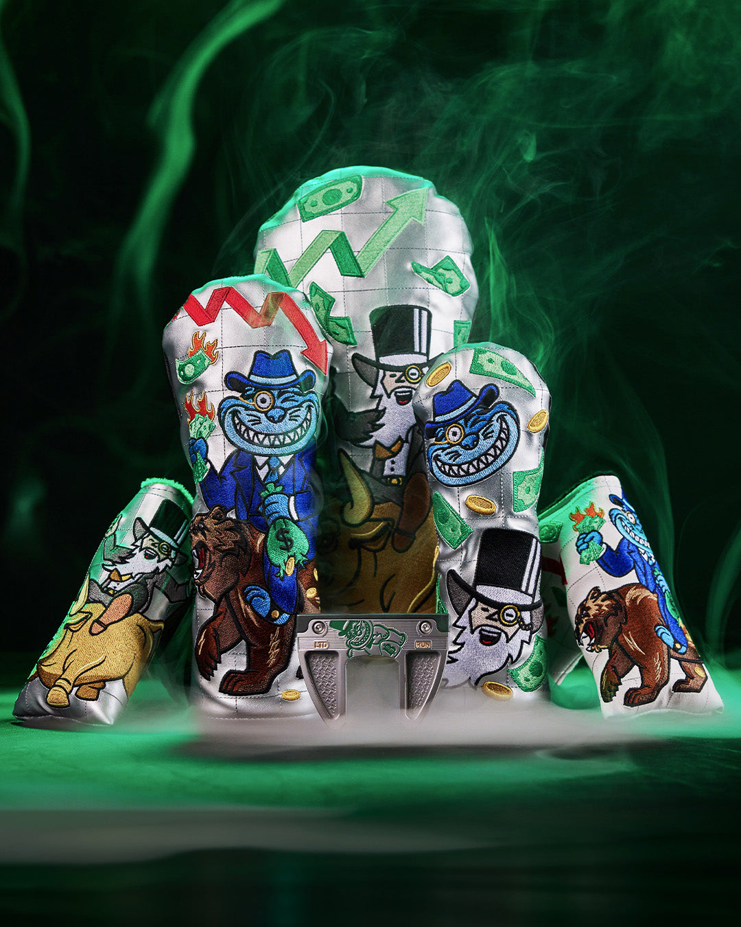 Bettinardi 2026 Wall Street - Wood Set Headcovers - Bull/Bear Market- Wizard/Fat Cat