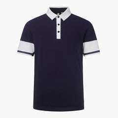 DESCENTE 23SS MEN SPIRIT COLOR CONTRAST POLO T-SHIRT NAVY