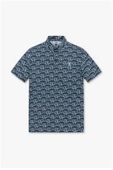 WAAC 23FW MEN'S LOGO PRINT SS POLO NAVY