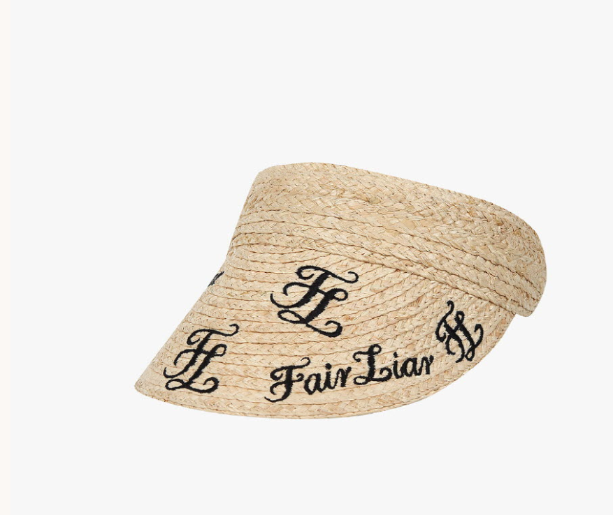 FAIRLIAR 23 LETTER LOGO STRAW HAT WHEAT