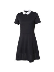 W.ANGLE SS22 WOMEN RIBBON POINT FLARE DRESS NAVY