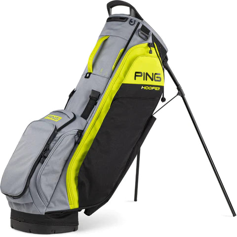PING HOOFER 231 02 BLACK/IRON/NEON YELLOW DOUBLE STRAP BAG - Par-Tee Golf